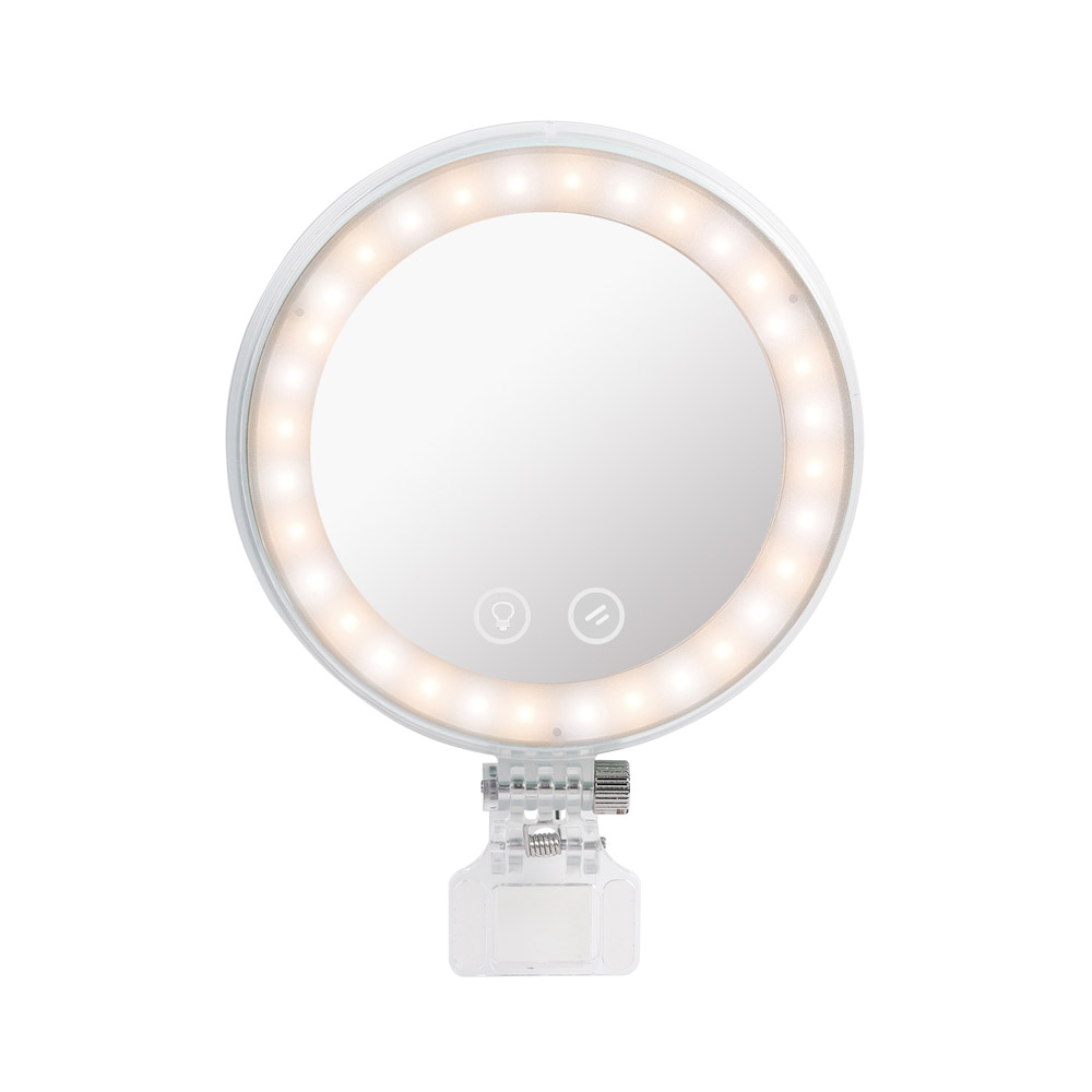 Portable LED camera light and portable makeup mirror