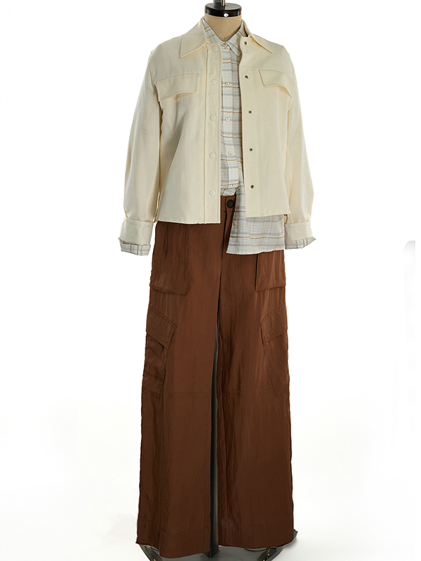 Textured Shirt Jacket & Wide Leg Pocket Pants