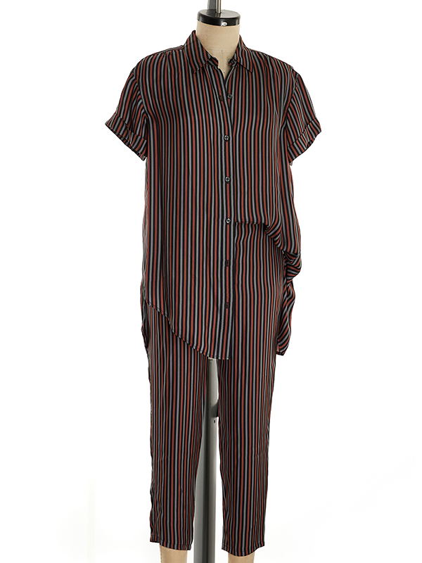 Drappy Stripe Shirt & Pants
