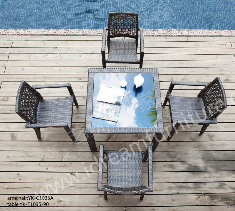 outdoor rattan furniture chair and table
