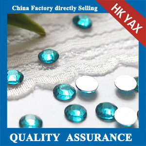 Sell China Wholesale Blue Zircon round non hot fix flat back crystal rhineststone