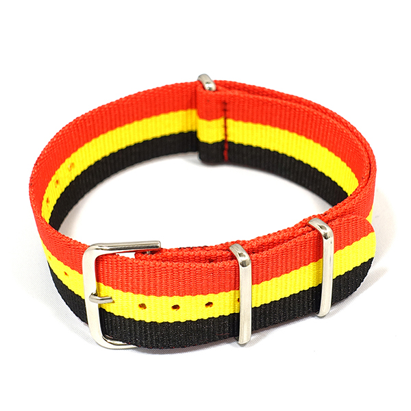 20MM NATO STRAP NYLON WATCH BAND (BLACK/ ORANGE/ YELLOW)