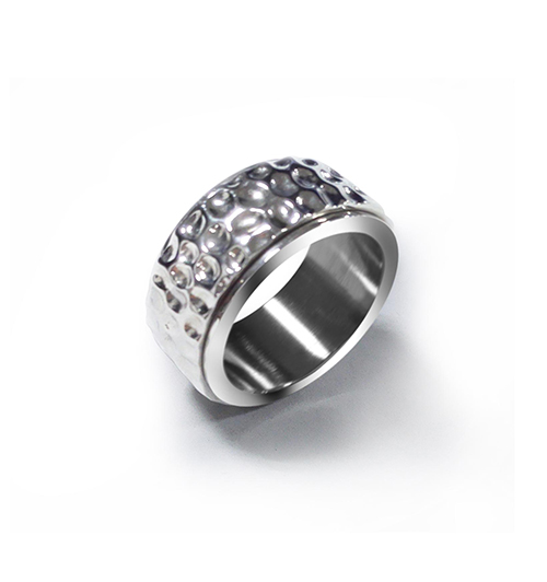 Stainless Steel Finger Ring with Texture