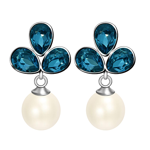 2015 Pearl Ocean Matching Jewelry, Made of Stainless Steel and Crystal in Blue