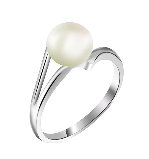 Stainless Steel Ring with Pearl