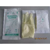 Sell latex surgical gloves, curved fingers, powder-free, sterile