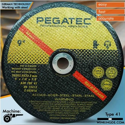 9 inches Cutting Wheel /cutting Disc For Metal (t41) With Mpa/en12413