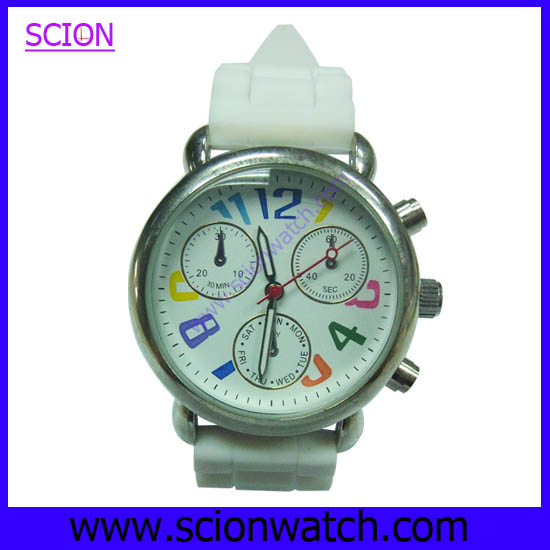 Silicone Analogue Watch/colorful Interchangeable Silicone Watch