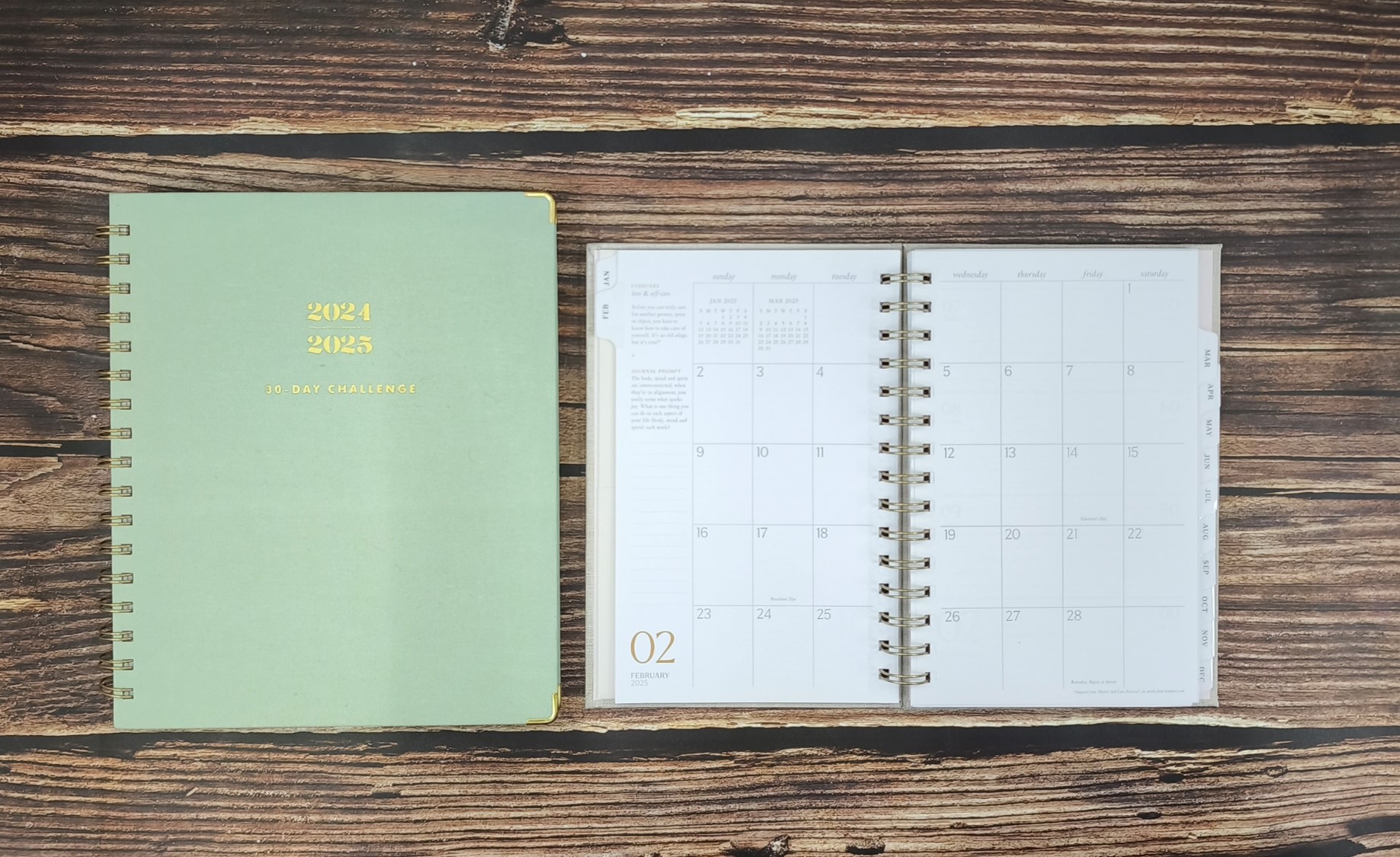 Linen Fabric Cover Wire Bound Planner