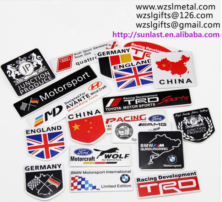 Metal Aluminum Car Stickers From China
