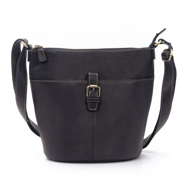 Leather Handbag with Zipper Closure