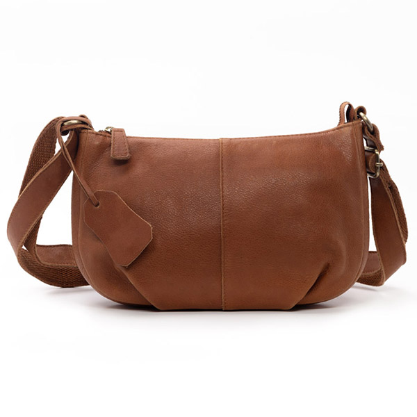 Leather Cross Body Bag with Zipper Closure