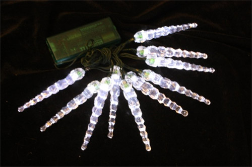 10L LED Icicle Lights (Battery Operated)