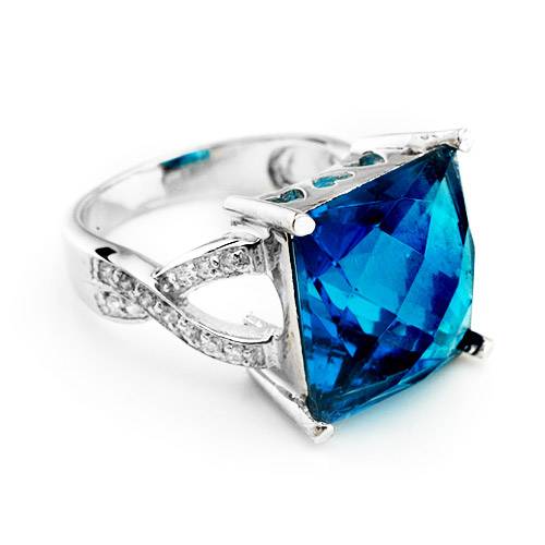 Sterling Silver Ring Blue Topaz Ring