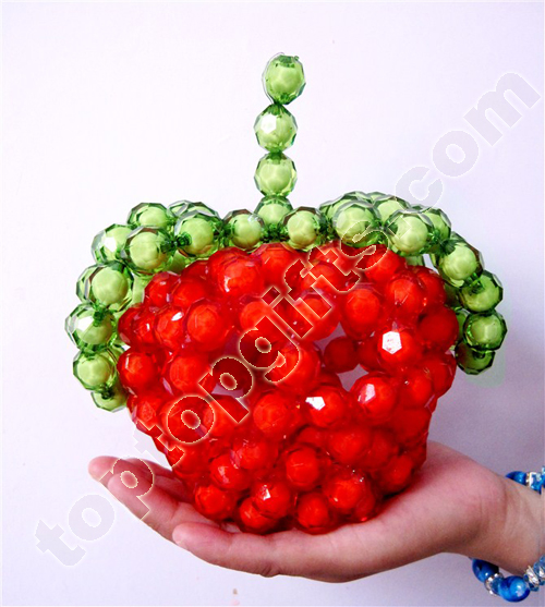 3 D Beaded Apple Acrylic Beads Fruit Decoration