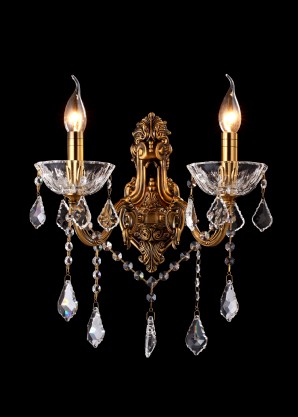 Indoor Crystal Lights Gold Bronze Crystal Wall Lamp