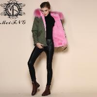 Sell European style coats ladies fur hooded coat thick raccoon fur coat