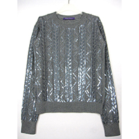 Round Neck Long Sleeve Beaded Pullover