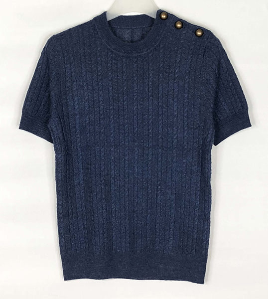 Short Sleeve Top with Shoulder Buttons