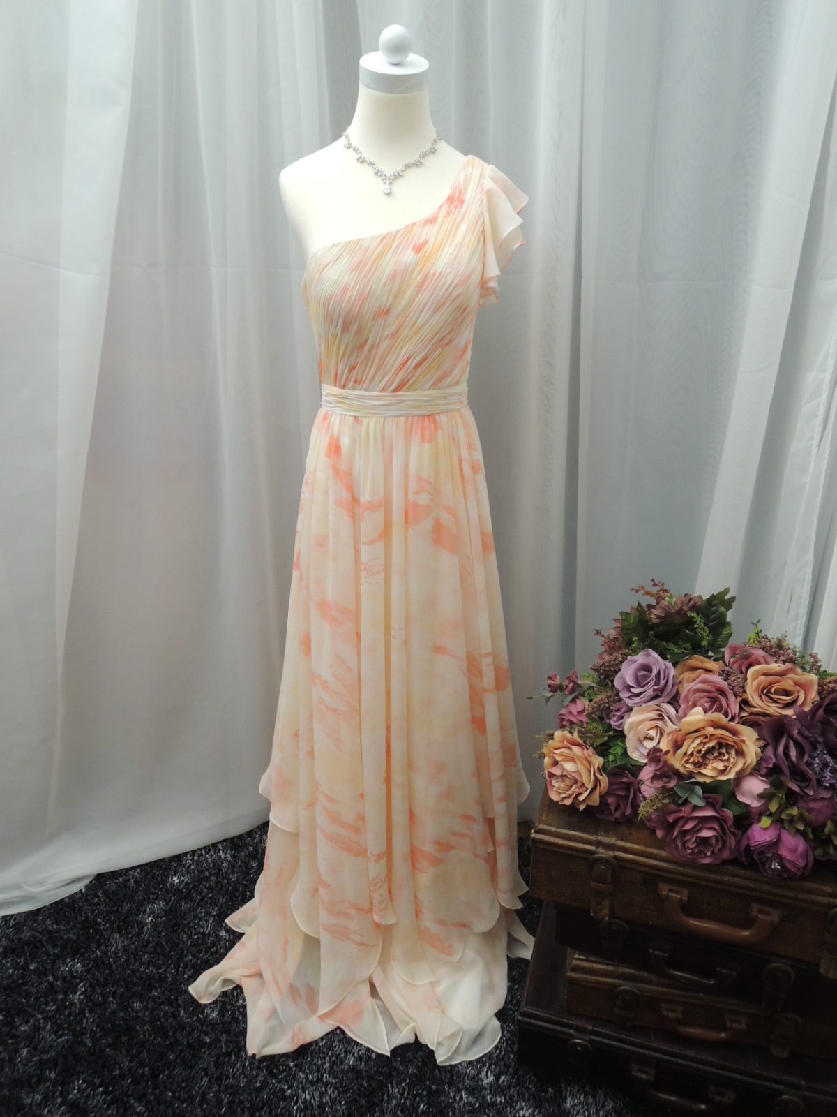 Floral Pattern Evening Dress