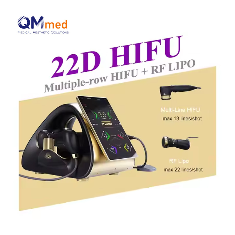 Professional 7D 9d 12D 22D Hifu Smas Machine Hifu+RF Lipo Face Lifting Skin Rejuvenation Winkle Removal Device with Double Handles Hifu Beauty Machine