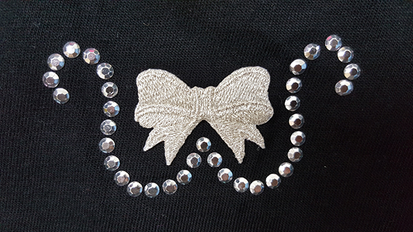 Embroidery with Rhinestuds Transfer