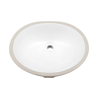 Oval Porcelain Undermount Bathroom Sink