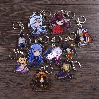 Custom promotional key chain cute plastic keychain transparent acrylic keyring cartoon character acr