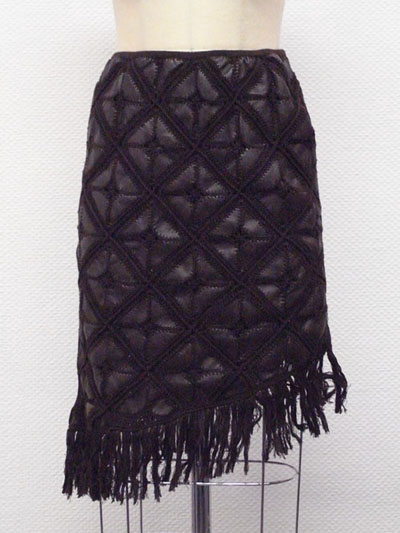 Quilt Leather Skirt