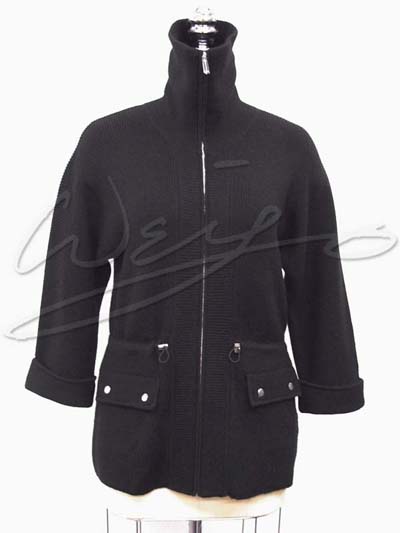 Turtle Neck Zip-Front Cardigan