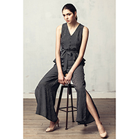 Nadia Stripe V-neck Top / Nadia Stripe Split Pants