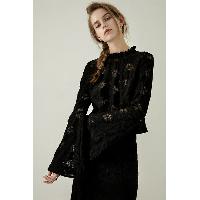 Charlotte Flared Sleeve Top - Black