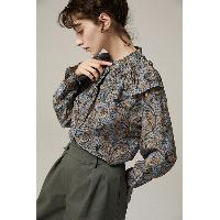 Ecila Paisley Printed Smocking Collar Shirt