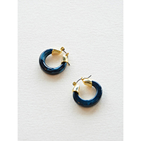 Green Marble Hoop Earrings