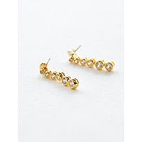 Small to Large Cubic Zircronia Drop Earrings Gold