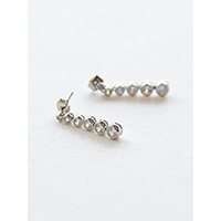 Small to Large Cubic Zircronia Drop Earrings Silver