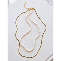 FWB and Gold Double Chain Necklace