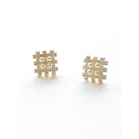Weave with Pearl Décor Earrings Silver