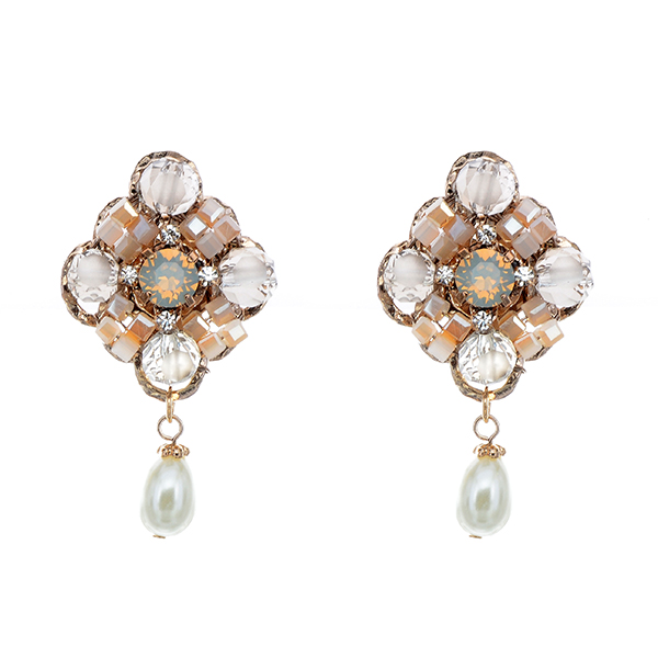 Diamond Pearl Clip Earring