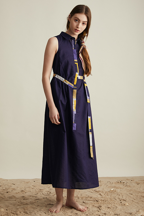 Livia Linen Shirtdress - Blue