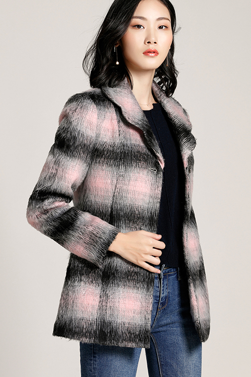 Abbie Pink Checker Coat