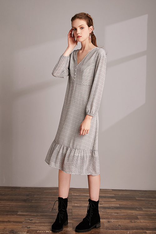 Mavis Ruffle Hem Dress