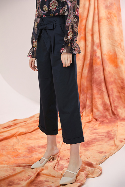 Adele Wide-leg Cuffed Pants