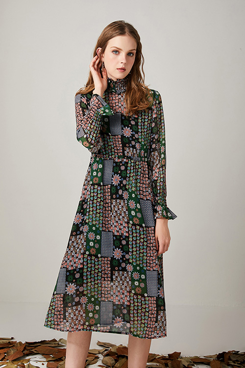 Nadia High Necked Dress