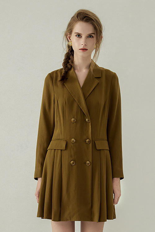 Daley Tencel Jacket Dress - Olive