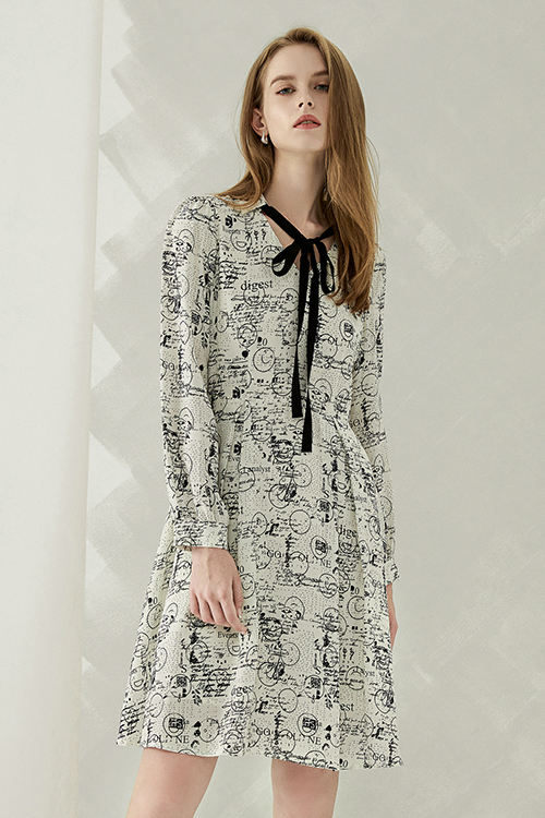 Camden Letter Printed Ribbon Dress
