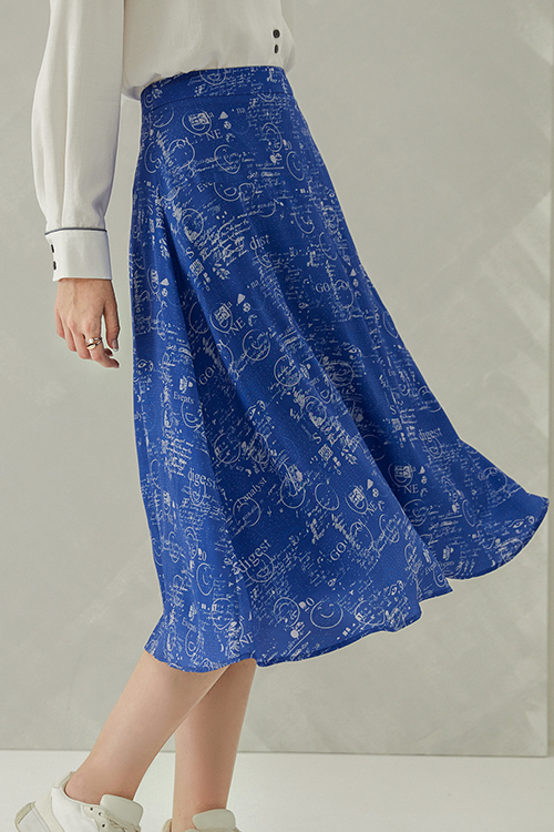 Camden Letter Printed A-line Skirt