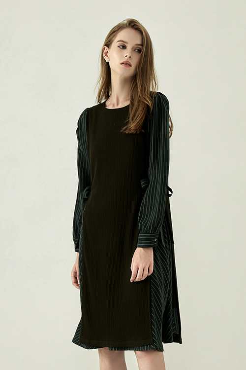 Rolfe Fake Knit Vest Cupro Dress
