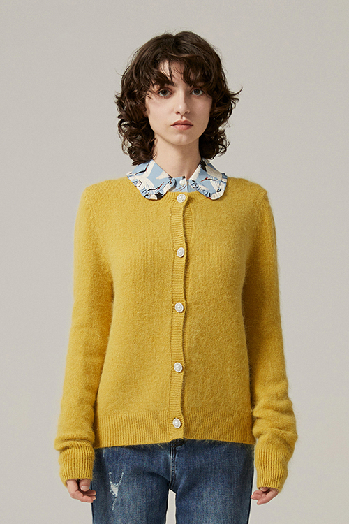 Nillam Angora Cardigan - Yellow