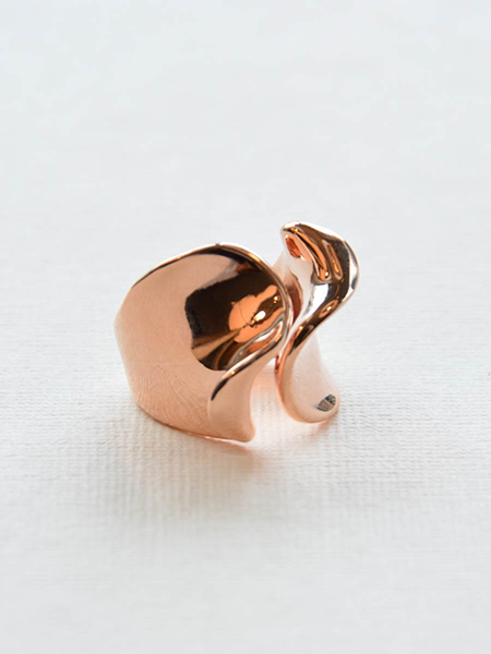 Fold up Gold Sheet Ring